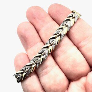 Womens Gold Over Sterling Silver 1/8 ct tw Diamond Tennis Bracelet 7 Inch